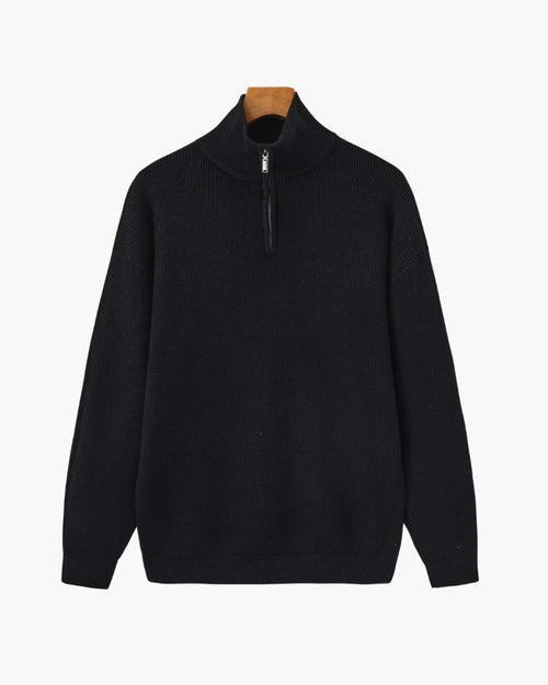 PULL DEMI-ZIP MAILLE RAFFINÉ