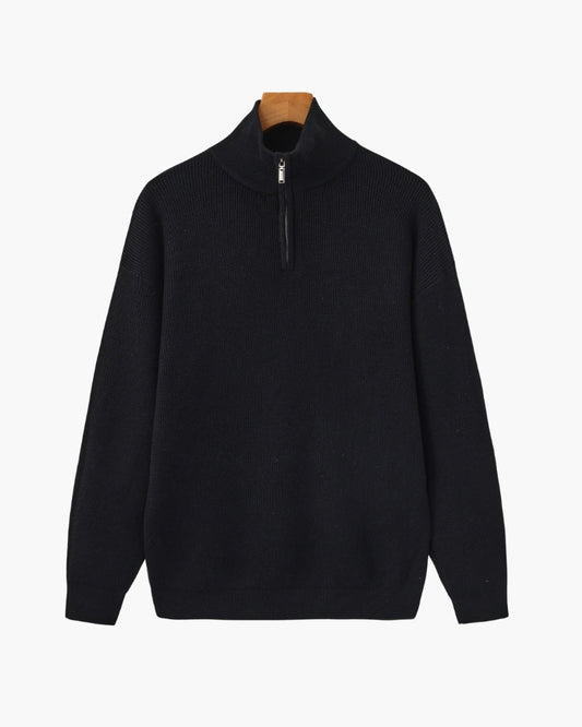 PULL DEMI-ZIP MAILLE RAFFINÉ