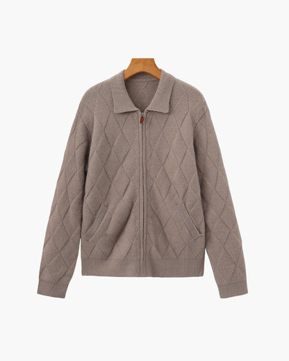 CARDIGAN ZIPPÉ LOSANGES
