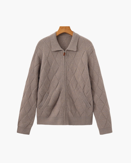 CARDIGAN ZIPPÉ LOSANGES