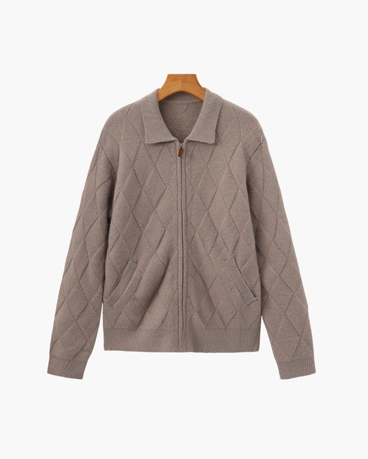 CARDIGAN ZIPPÉ LOSANGES