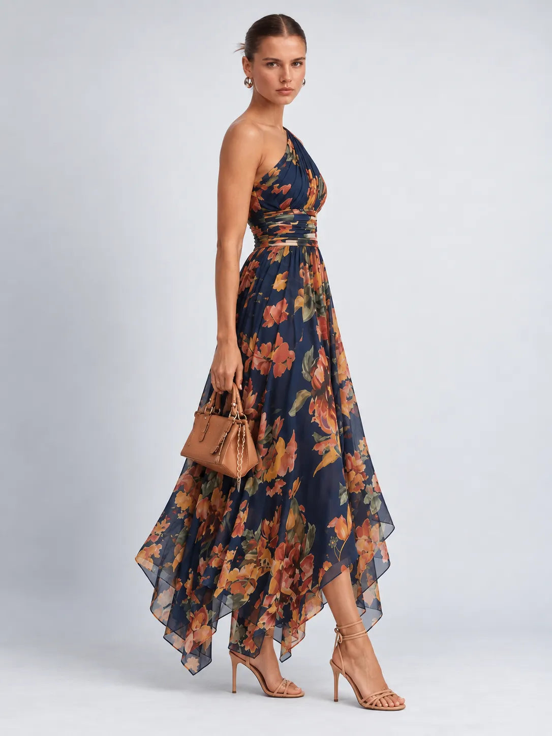 Celeste - One-Shoulder Floral Maxi