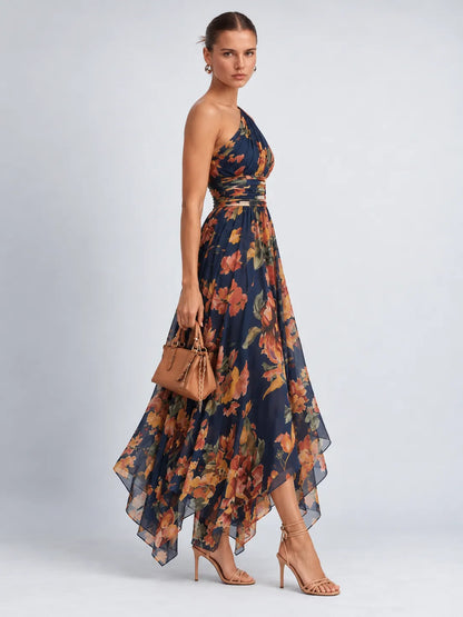 Celeste - One-Shoulder Floral Maxi